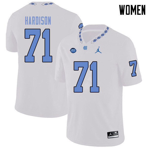 Jordan Brand Women #71 Dee Hardison North Carolina Tar Heels College Football Jerseys Sale-White